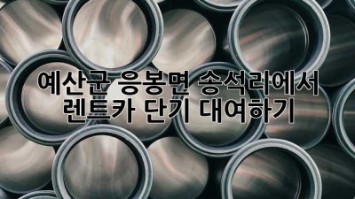 예산군 응봉면 송석리에서 렌트카 단기 대여하기!